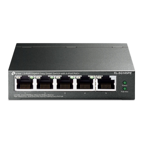 [TL-SG105PE] TP-Link TL-SG105PE switch di rete Gestito L2 Gigabit Ethernet (10/100/1000) Supporto Power over Ethernet (PoE) Nero