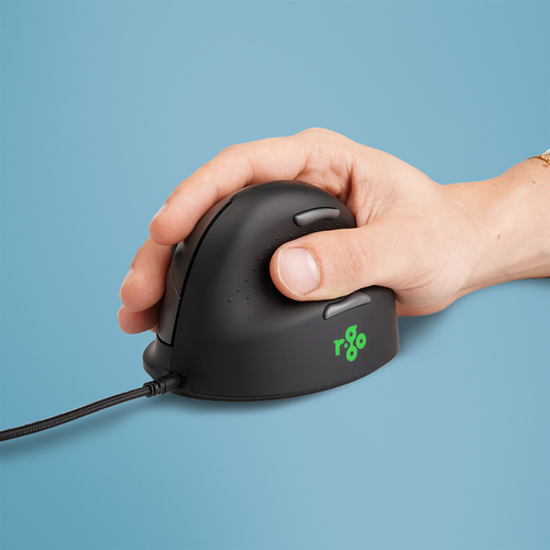 [RGOHBRSWDBL] R-Go Tools Mouse ergonomico R-Go HE Break con software break, piccolo (lunghezza mano inferiore a 165 mm), destro, cablato, nero