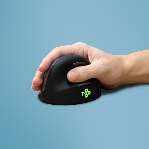[RGOHELAWL] R-Go Tools Mouse ergonomico R-Go HE Break con software di pausa, grande (lunghezza della mano ≥ 185 mm), destrorso, bluetooth, nero