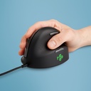 R-Go Tools Mouse ergonomico R-Go HE Break con software di pausa, medio (lunghezza 165 mm ≥ 185 mm), destrorso, con cavo, nero