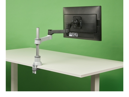 [RGOVLZE4SI] R-Go Tools Braccio per monitor R-Go Zepher, braccio per monitor singolo regolabile, capacità di carico fino a 8 kg, nero