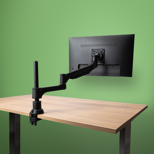 [RGOVLCA4SI] R-Go Tools Braccio per monitor R-Go Caparo, braccio per monitor singolo regolabile con molla a gas, portata 3-9 kg, nero