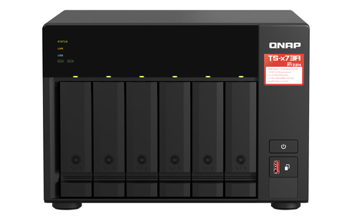 [TS-673A-8G] QNAP TS-673A NAS Tower Ryzen Embedded V1500B 8 GB DDR4 0 TB QNAP Turbo System Nero