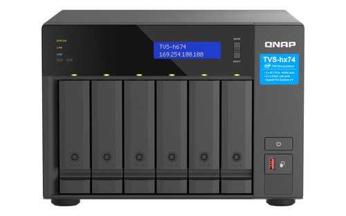 [TVS-H674-I3-16G] QNAP TVS-h674 NAS Tower Intel® Core™ i3 i3-12100 16 GB DDR4 0 TB QuTS hero Nero
