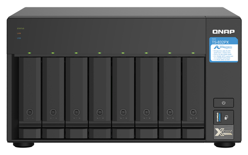 [TS-832PX-4G] QNAP TS-832PX NAS Tower Annapurna Labs AL324 4 GB DDR4 0 TB QNAP Turbo System Alluminio, Nero
